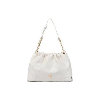 DISSONA Cow Leather One Shoulder Handbag Women's Black/White