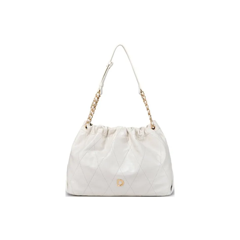 DISSONA Cow Leather One Shoulder Handbag Women's Black/White-7