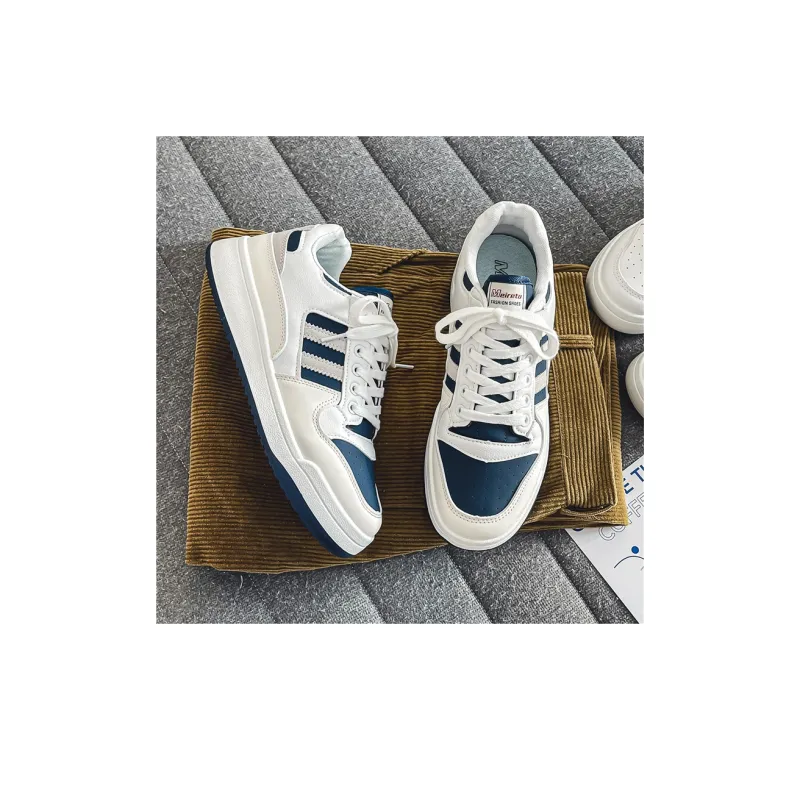 Meiretu Slip Resistant Low Top Skateboard Shoes Men's Blue-6