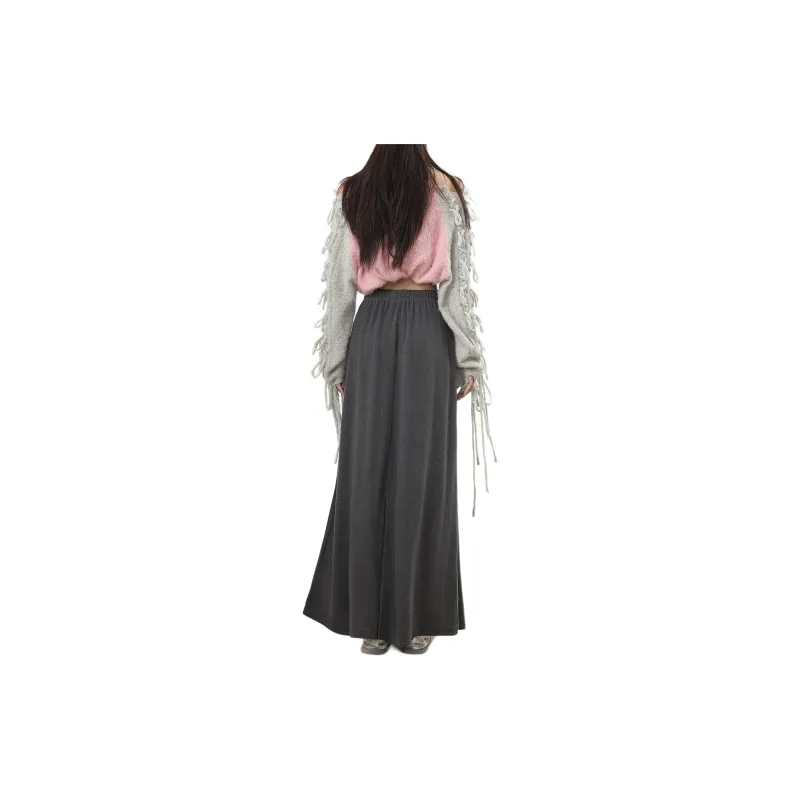Wen Shan Casual Long Skirt Women's Dark Gray-1