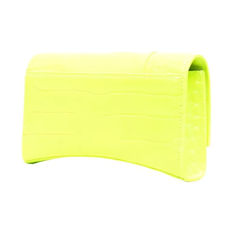 Balenciaga Hourglass Calfskin Shoulder Bag Crossbody Bag Wallet Women's Neon Green-1