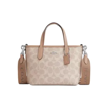 COACH City Coated Canvas Tote Bag, Shopping Bag, Shoulder Bag, Crossbody Bag, Handbag Mini Women's Taupe