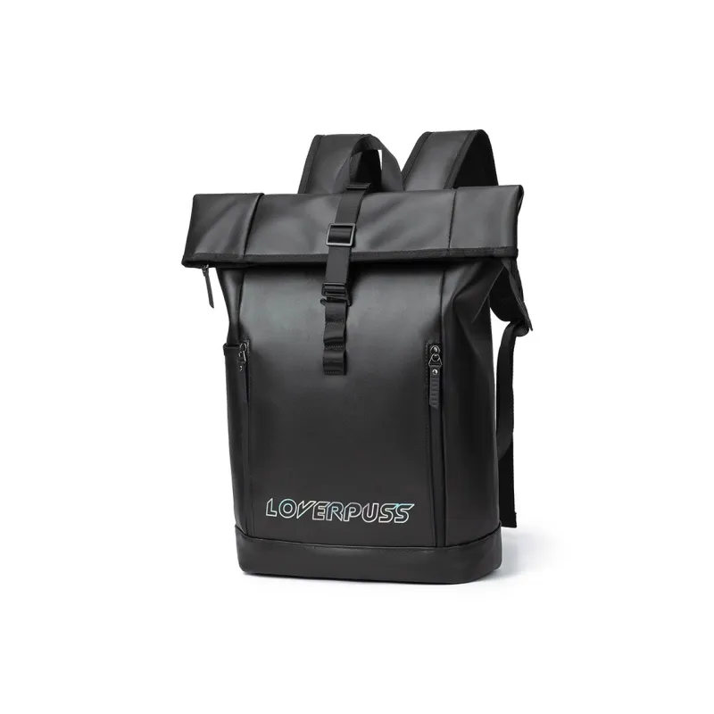 LOVERPUSS Polyurethane Backpack Men's Aurora Black-2