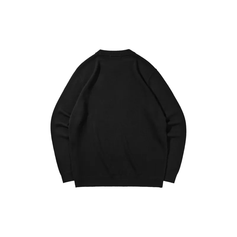 HLA Full Sheep Wool Embroidered Print Comfortable Long Sleeved Knitwear Men's-5