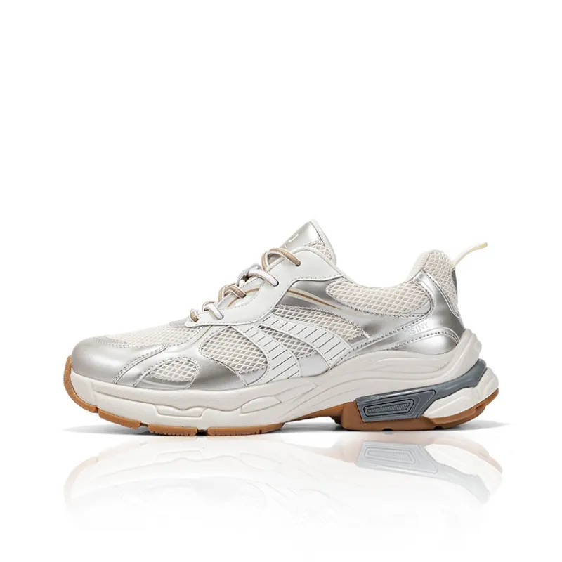 JOSINY Interstellar Odyssey Cushioned Wear Resistant Breathable Low Top Chunky Sneakers Men's Champagne Gold-0