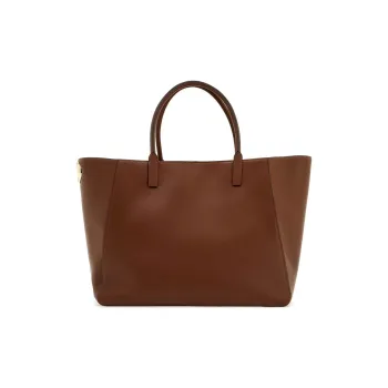 Valentino Calfskin Tote Bag Shopping Bag Handbag Women's Brown