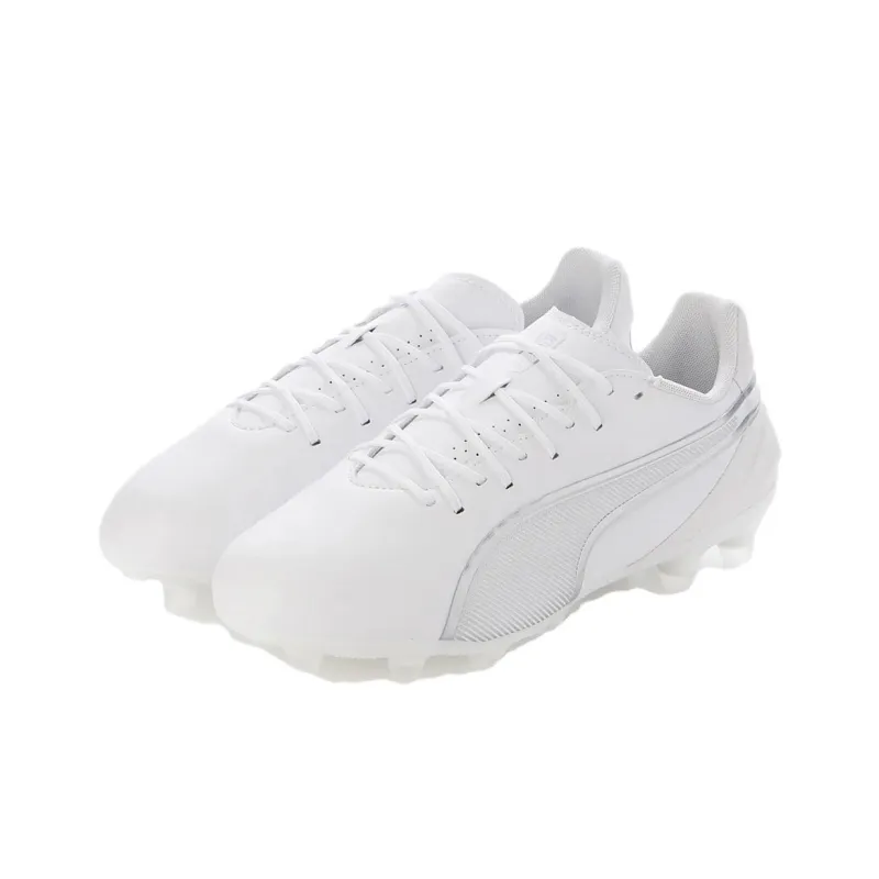 PUMA KING MATCH AG Short Rubber Studs HG Short Rubber Studs Anti Slip Wear Resistant Soccer Shoes Unisex White-3