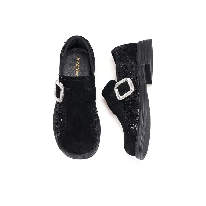 Joy&Mario Loafers Women's Black/Gray/Gold-3
