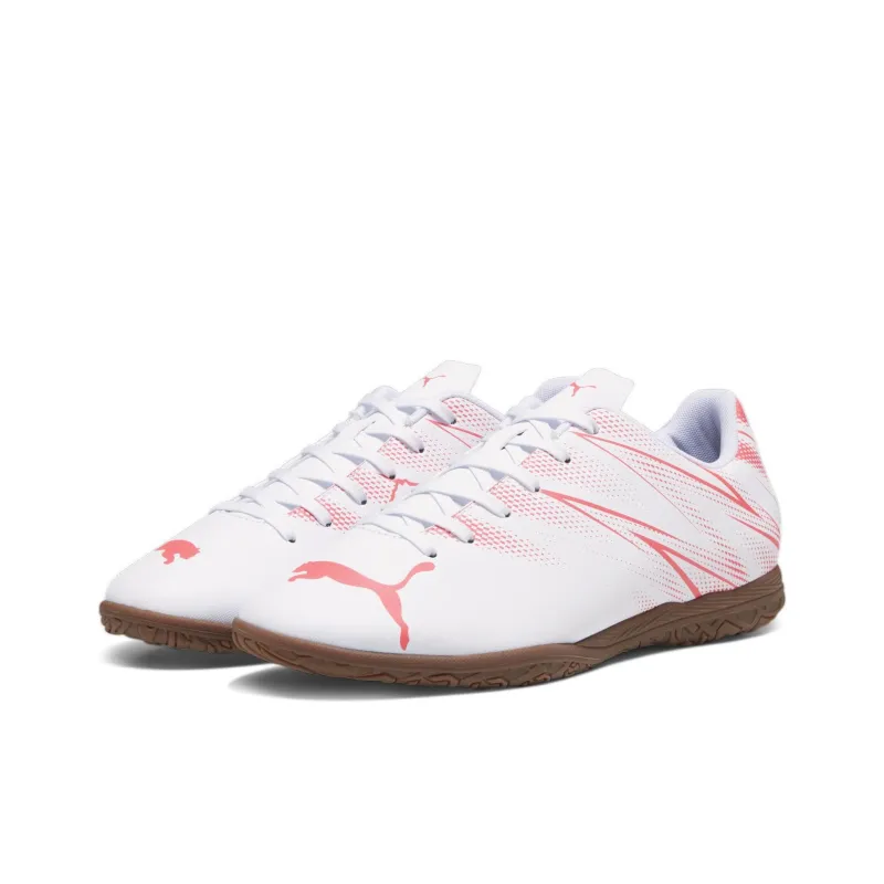 PUMA INDOOR Indoor Anti-Slip Wear-Resistant Soccer Shoes Men's White Red-2