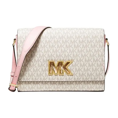 MICHAEL KORS Coated Canvas Shoulder Bag Crossbody Bag Medium Size Women's Vanilla White & Pink