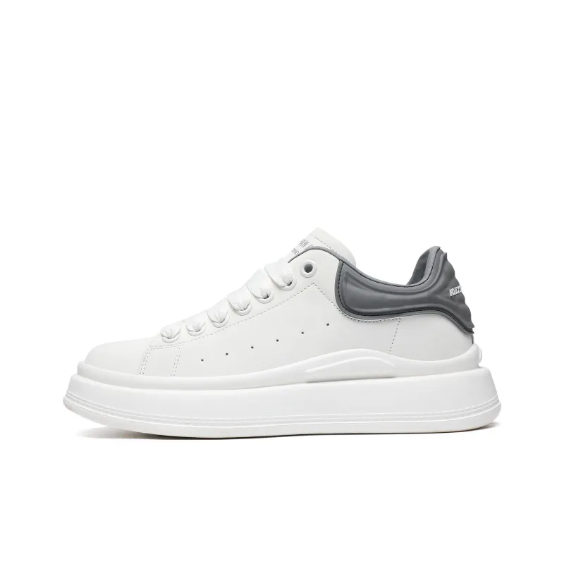 CEDAR HAN Small White Shoes Cushioning Wear Resistant Low Top Skateboard Shoes Unisex-8