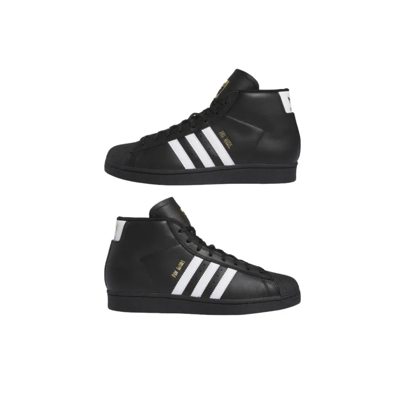 Adidas Originals Pro Model Anti Slip Wear Resistant Mid Top Skateboard Shoes Unisex Black-2