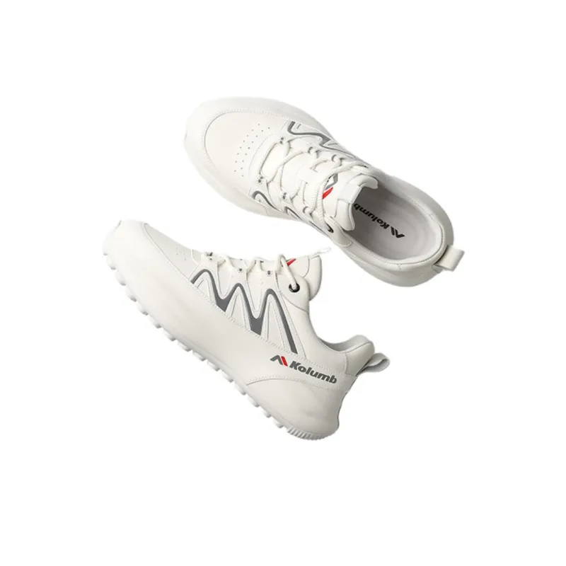 KOLUMB Non slip Wear resistant Shock Absorption Low Top Casual Running Shoes Men's White-1