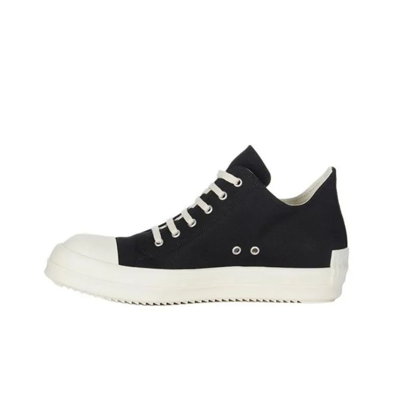 Rick Owens DRKSHDW Porterville Mid Top Canvas Shoes Men's Black-0