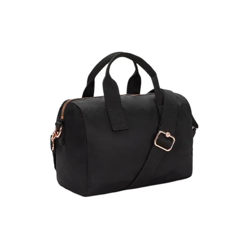 Kipling Polyamide Handbag, Shoulder Bag, Crossbody Bag Small Size Women's Black & Rose Gold-1