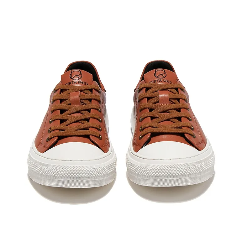 OSITA RED Versatile Ro Shoes Low Top Skateboard Shoes Men's Light Brown-2