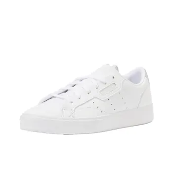 Adidas Originals Sleek Slip Resistant Low Top Skateboard Shoes Women's White Silver