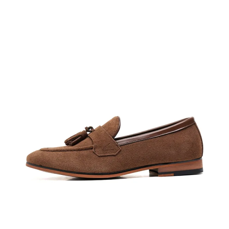 Romon Men's Casual Shoes Men Low Top Black/Brown-6