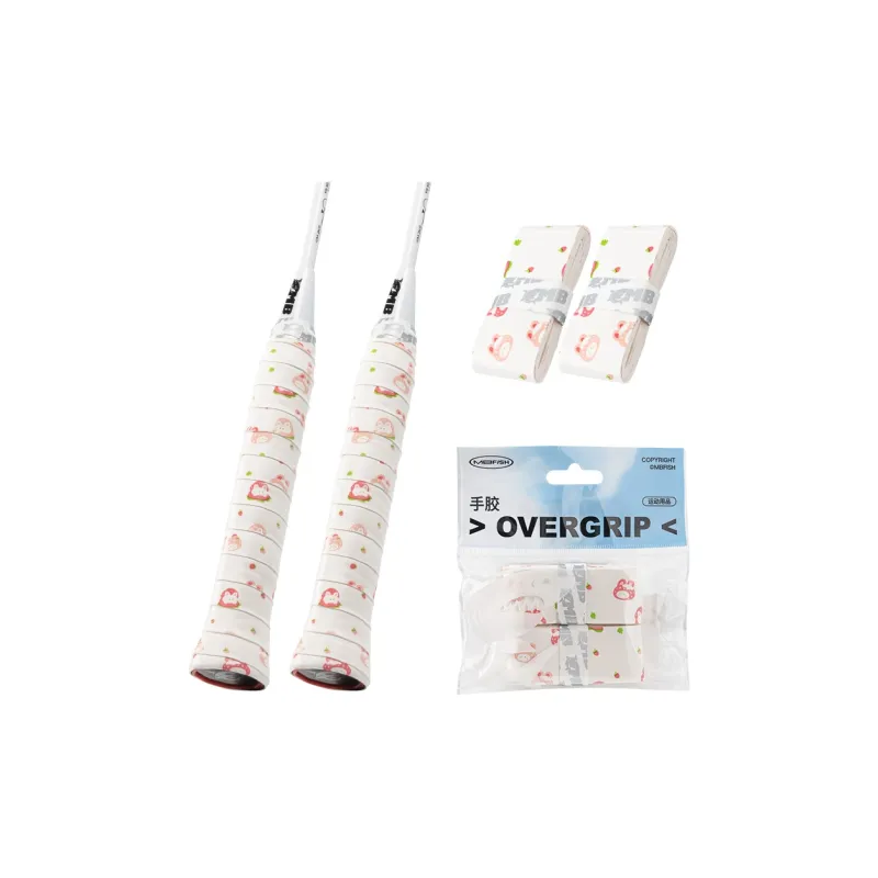 MBFISH Badminton Grip Tape Pink White PU Racquet Controller Thin-3