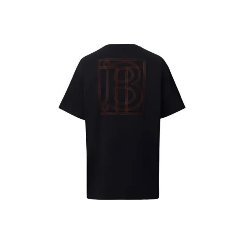 Burberry Topstitched Monogram Motif Cotton Oversized T Shirt-1