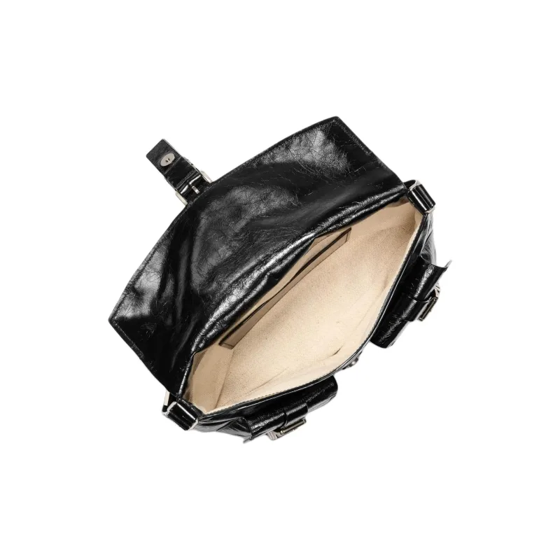 MICHAEL KORS Cow Leather Shoulder Bag Large Size Unisex Black-2