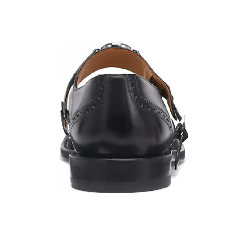 FENDI Mary Jane Shoes Men's Black-4