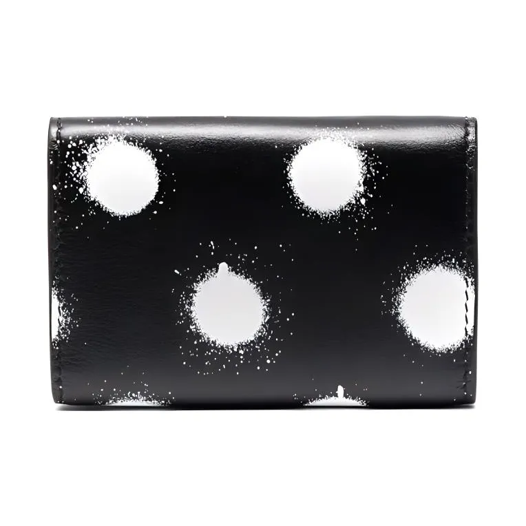 Balenciaga PAPIER Cow Leather Wallet Mini Women's Black/White-1