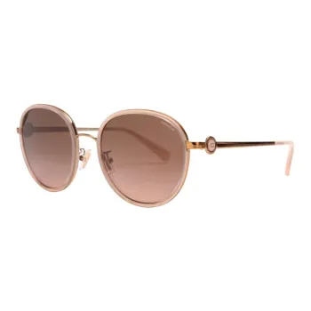 COACH Plate Alloy Frame Oval Sunglasses Unisex Multicolor