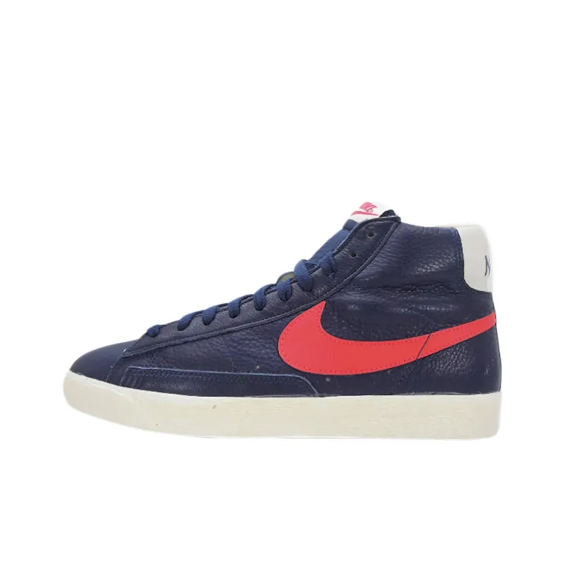 Nike Blazer High Anti-Slip Wear-Resistant Mid-Top Skateboard Shoes Unisex Blue-0