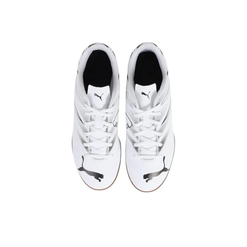 PUMA INDOOR Anti Slip Wear Resistant Soccer Shoes Men's White Black-3