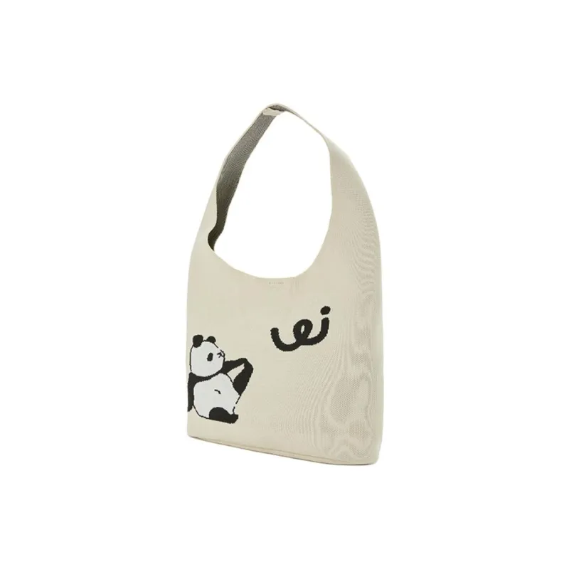 Hotwind Fabric Hobo Bag, Shoulder Bag, Handbag Medium Size Women's Beige-1
