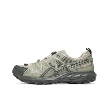 Asics Wear Resistant Cushioning Slip Resistant Rebound Low Top Trail Running Running Shoes Men's Gray Beige