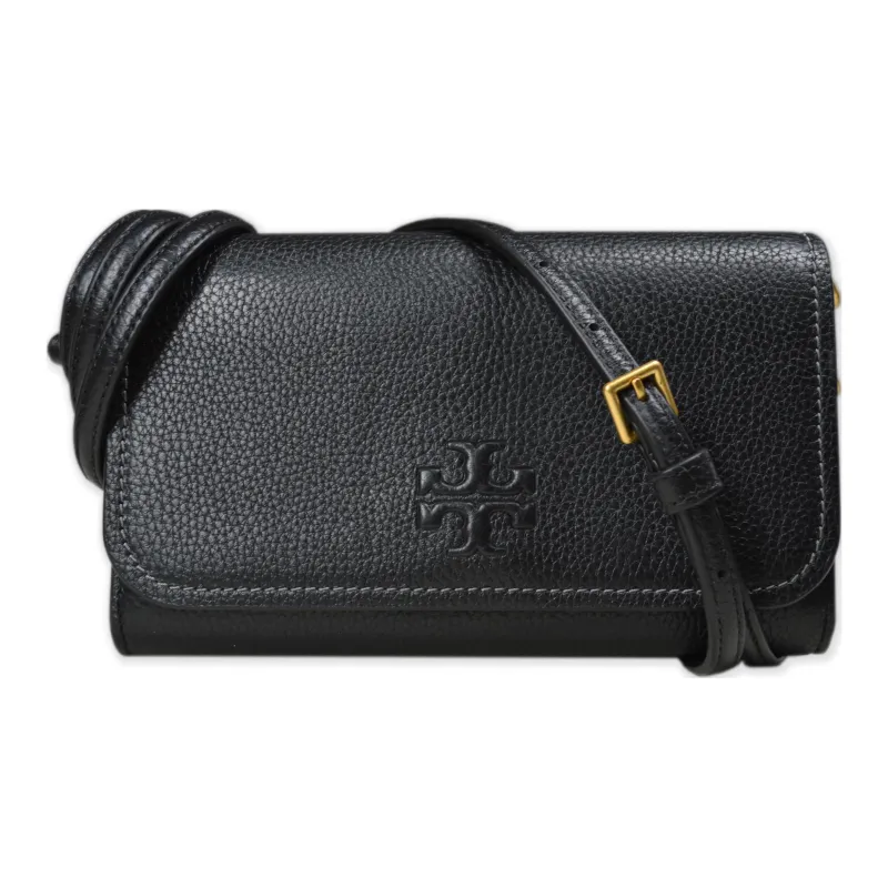 TORY BURCH Thea Litchi Grain Leather Shoulder Bag Crossbody Bag Women's Black-0