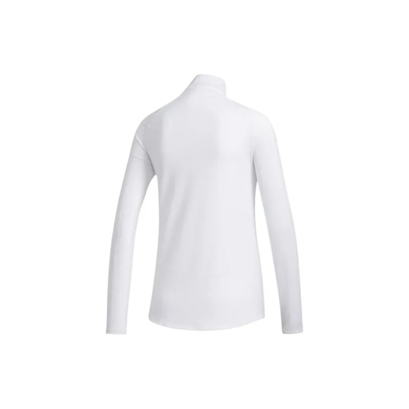 Adidas Solid Uv Long Sleeve Polo Shirt Polo Shirt Women's White-1