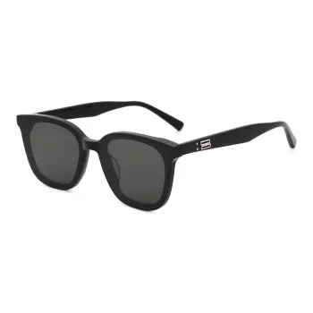 Pair Ponyo Plate Frame Irregular Shape Sunglasses Unisex Black