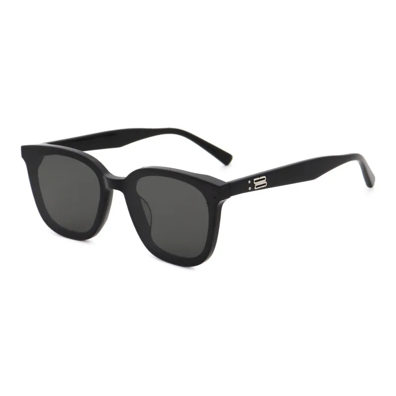 Pair Ponyo Plate Frame Irregular Shape Sunglasses Unisex Black-0