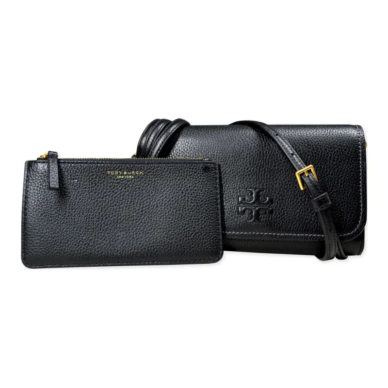 TORY BURCH Thea Litchi Grain Leather Shoulder Bag Crossbody Bag Women's Black-1