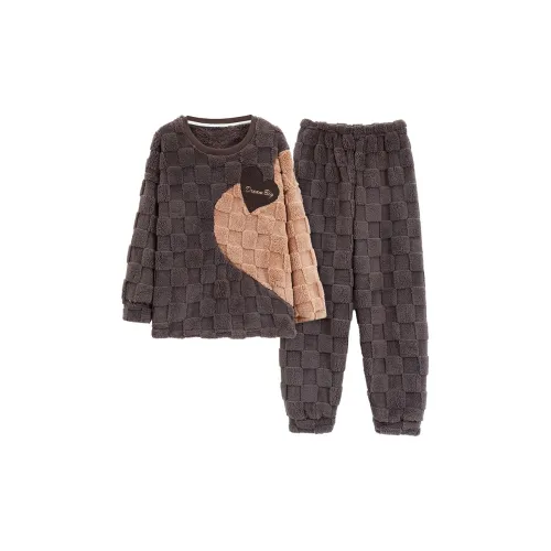 The Story Of The Flower Season Pajama Set Women's Coffee