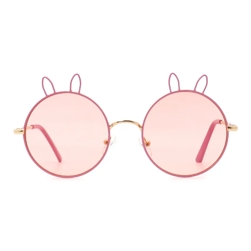 Pair Ponyo Metal Round Sunglasses Kids' Pink-1