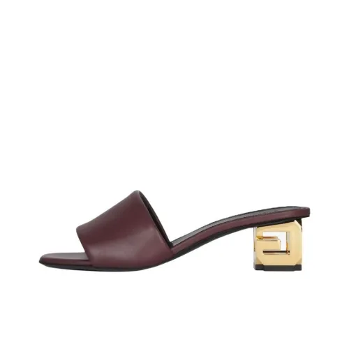 Givenchy G Cube Slide Slippers 5cm Women's Ox Blood Red