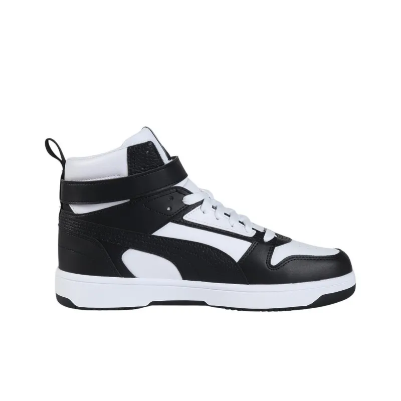 PUMA Rebound Joy Anti Slip Wear Resistant High Top Skateboard Shoes Unisex Black White-1