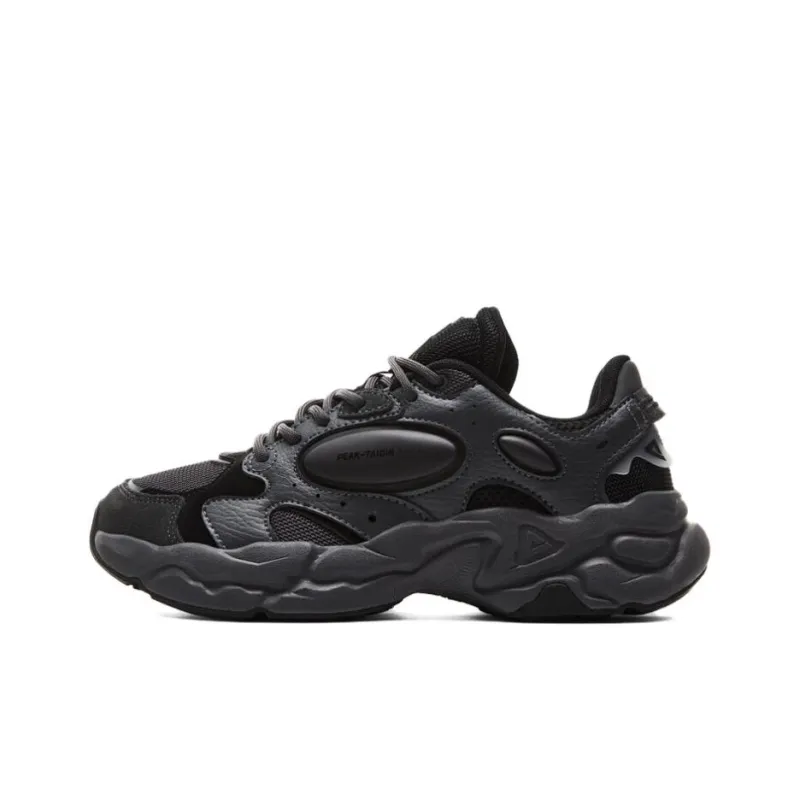 PEAK Taichi Chuanxing Cushioned Wear-Resistant Slip-Resistant Low-Top Chunky Sneakers Men's Black Gray-0