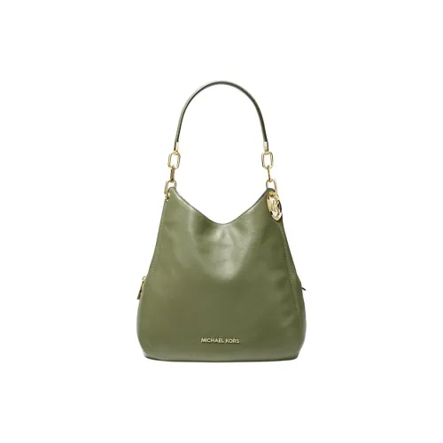 MICHAEL KORS Litchi Grain Leather Handbag Shoulder Bag Large Size Women's Olive Green