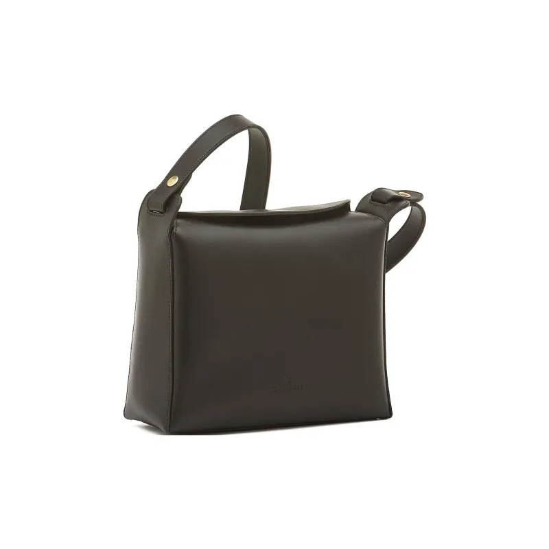 Il Bisonte Tanned Cow Leather Crossbody Bag Shoulder Bag Women's Black-1