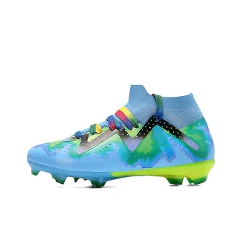 VAKY AG Rubber Short Studs TF Rubber Broken Studs Anti Slip Wear Resistant Soccer Shoes Unisex Blue