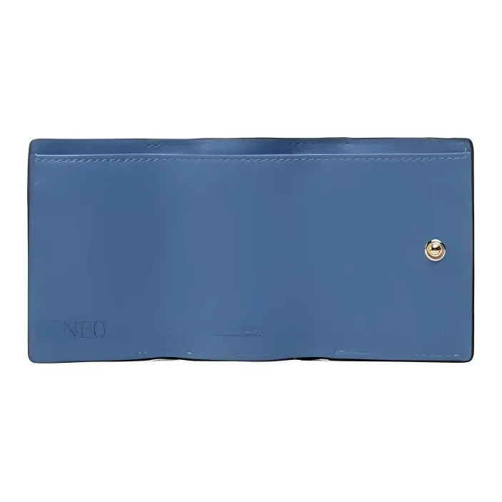 Furla Primula Grained Cow Leather Card Holder Wallet Women's Blue-2