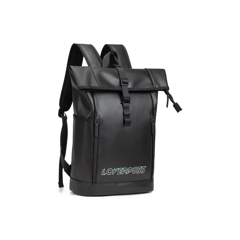 LOVERPUSS Polyurethane Backpack Men's Aurora Black-1