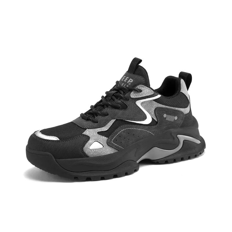 JEEP SPIRIT Wear Resistant Low Top Chunky Sneakers Men's Volcanic Gray-2