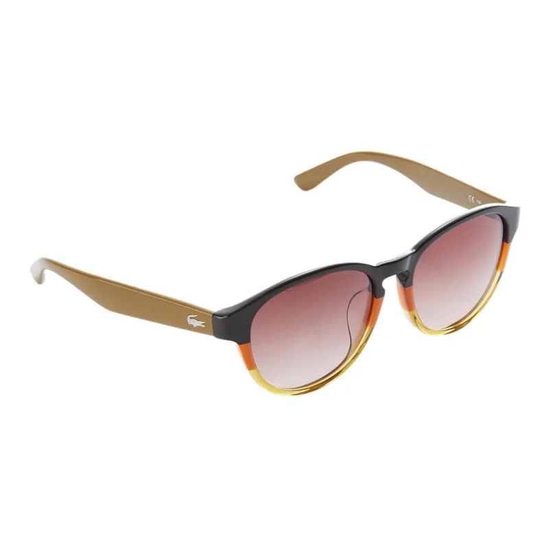 LACOSTE Plate Frame Oval Sunglasses Unisex Brown-3