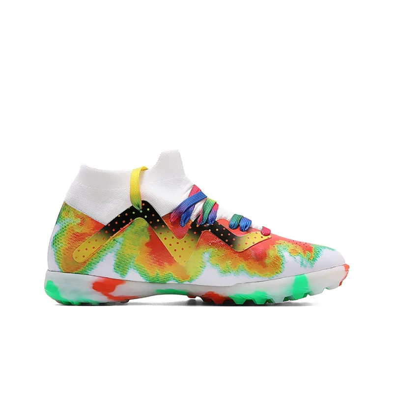 VAKY AG Rubber Short Studs TF Rubber Broken Studs Natural Ground Cushioning Wear-Resistant Soccer Shoes Unisex White-1